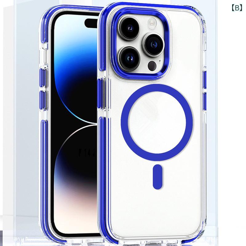 iPhone16ProMax スマホケース マグネット 磁気吸着 iPhone15 iPhone14 iPhone13 iPhone12 透明 クリアケース シンプル