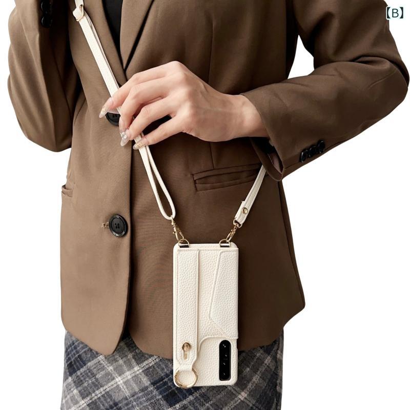 スマホケース Xperia 10 IV ショルダーストラップ付き Google Pixel 7A カード収納 斜めがけ 落下防止