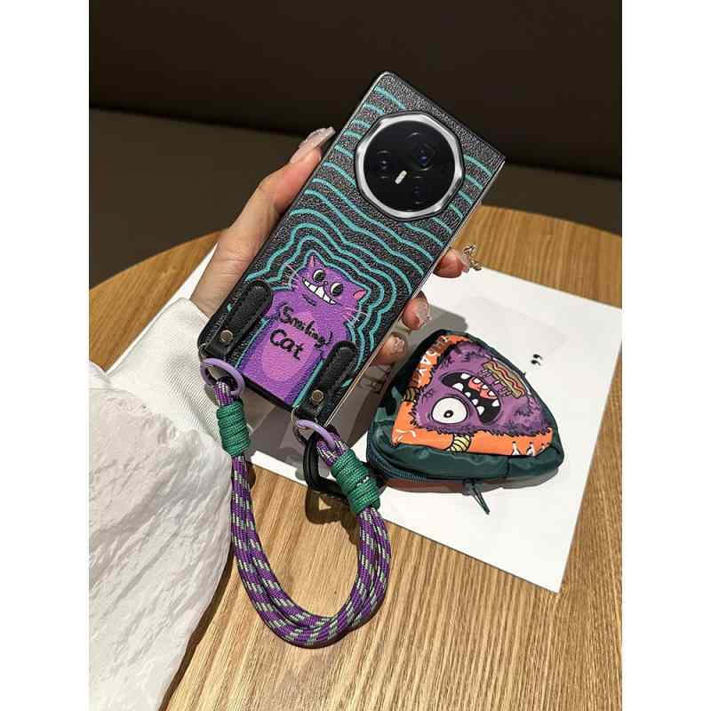 乐天商城 - スマホケース レディース かわいい インズ風 猫柄 カード収納 ストラップ付き レザー調 マグネット式 耐衝撃 保護ケース