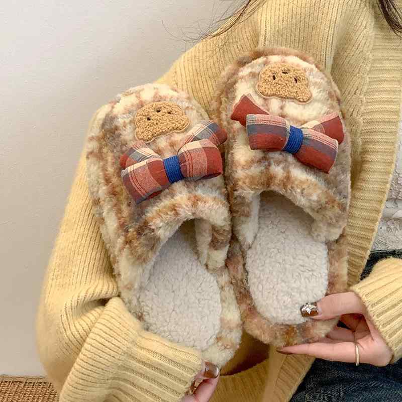 サンダル レディース かわいい ファー 秋冬 防寒 あったか スリッパ 外履き 蝶結び ルームシューズ 室内履き ふわふわ もこもこ
