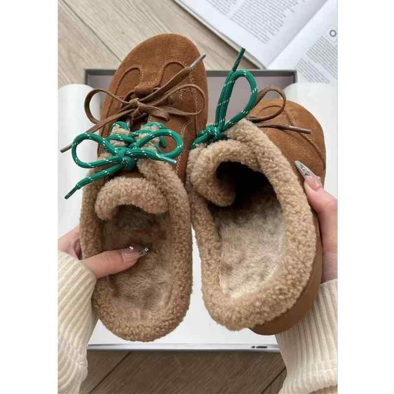 サンダル レディース 秋冬 厚底 外履き ファー スリッパ ルームシューズ バブーシュ