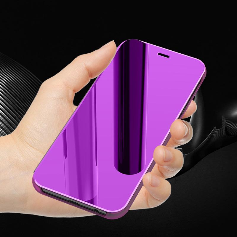 スマホケース サムスン A6 男性用 A6 Plus ミラー 電気メッキ加工 縦開き スタンド スマート スリープ 保護カバー