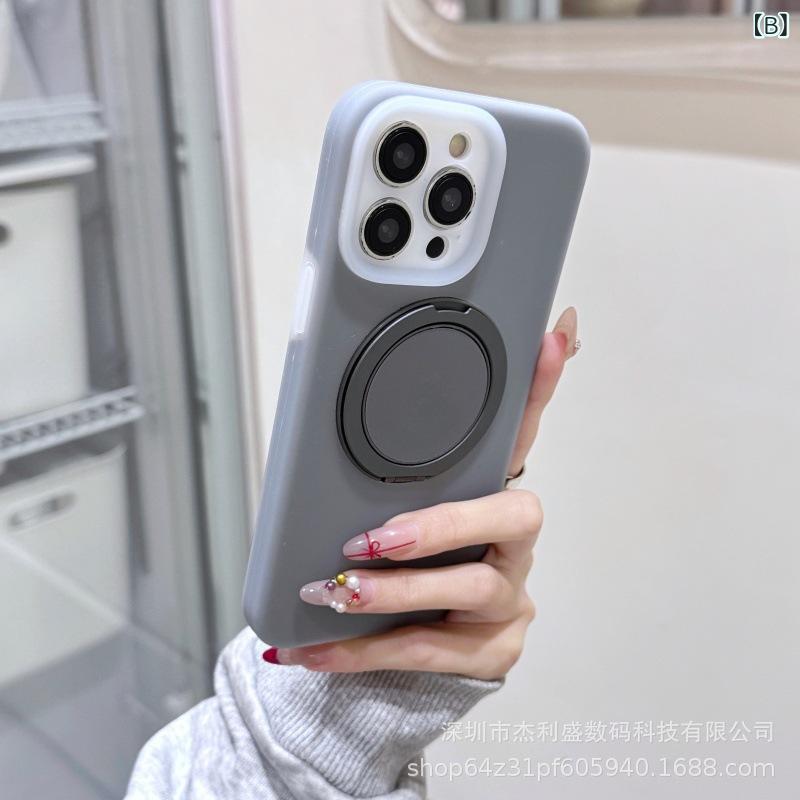 iPhone ケース シリコン マグネット 磁気吸着 スマホケース スタンド機能付き 無地 シンプル 保護ケース