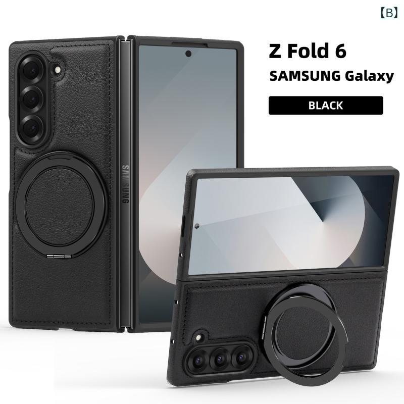 スマホケース Samsung Galaxy Z Flip7 男性用 磁気吸着 回転 スタンド 革 耐衝撃 携帯カバー ギャラクシー Z Flip6 対応