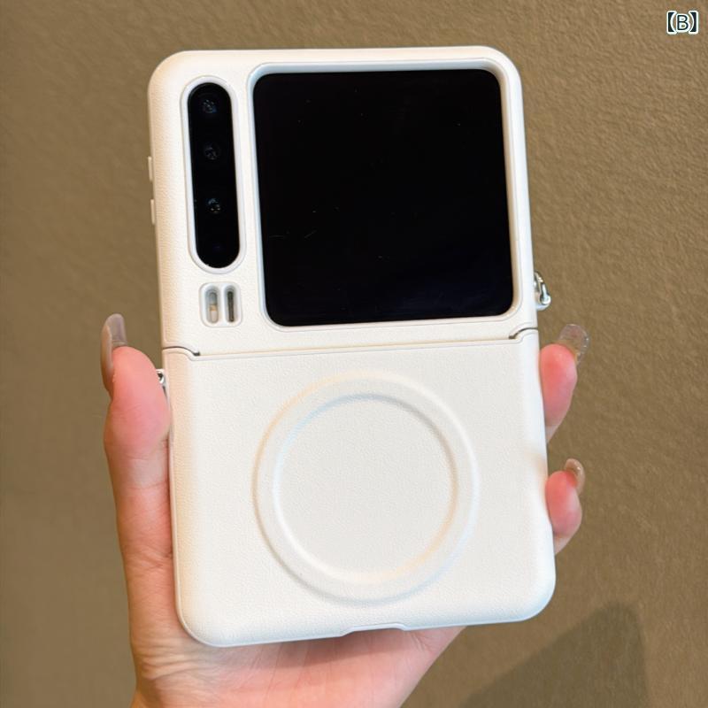 スマホケース Huawei Pura X 用 カバー 磁気 レザー 中軸 ヒンジ 保護ケース DIY