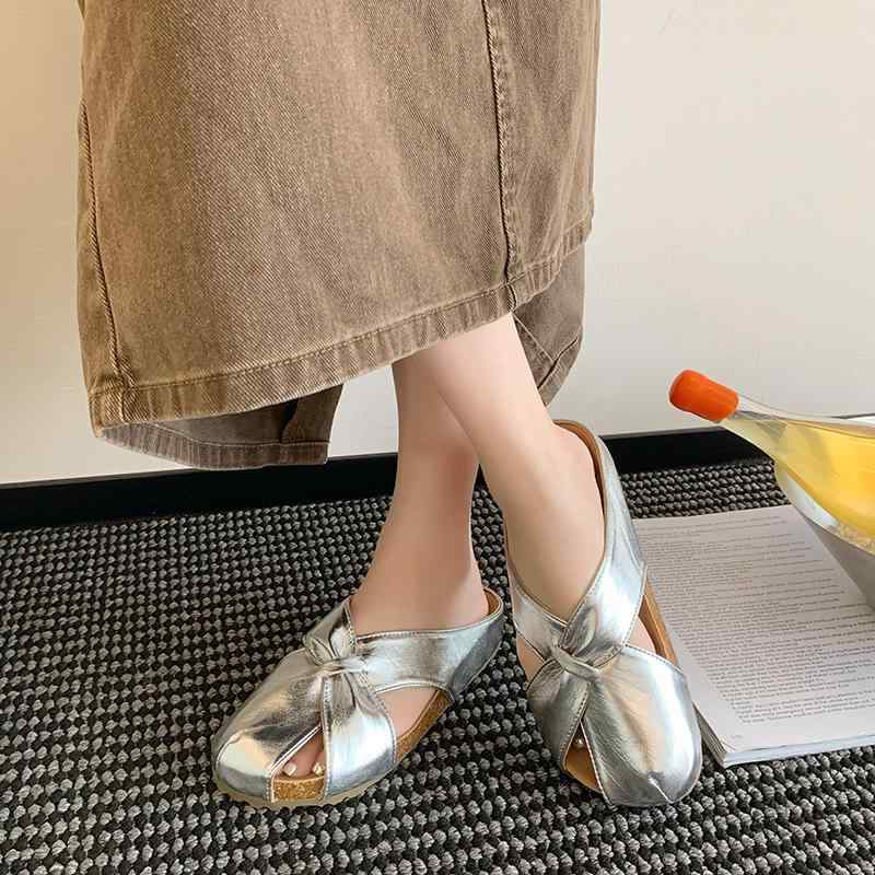 靴 レディース 大きいサイズ サンダル ミュール ローヒール ぺたんこ フラット 痛くなりにくい 履きやすい 歩きやすい 柔らかい クッション性 滑り止め 春夏 スカート パンツ スラックス デニム ワンピース2