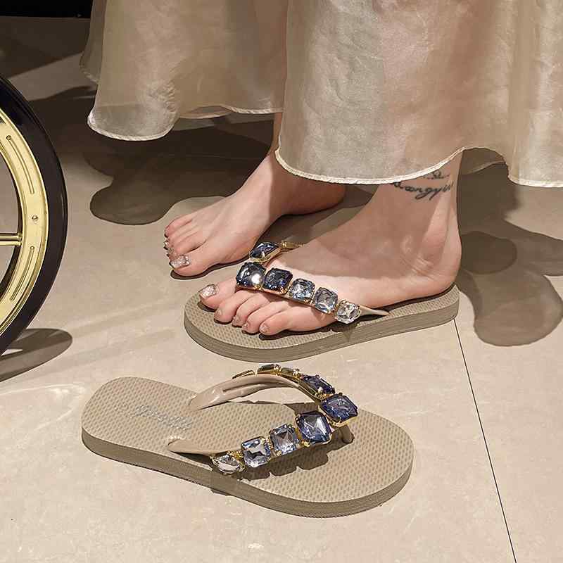 サンダル レディース 滑り止め ビーチサンダル ビジュー フラット ローヒール キラキラ ぺたんこ トング サンダル かわいい 歩きやすい おしゃれ 普段使い 旅行