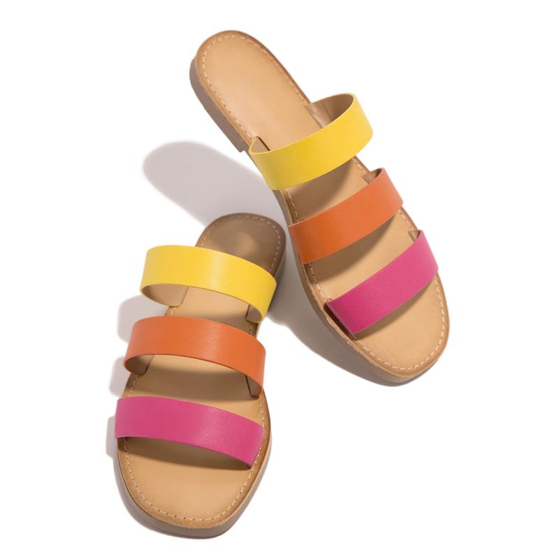 サンダル レディース ビーチサンダル 春夏 ぺたんこ 痛くなりにくい 歩きやすい ミュール ポインテッドトゥ キャンディカラー スリッパ リゾート 普段使い かわいい おしゃれ