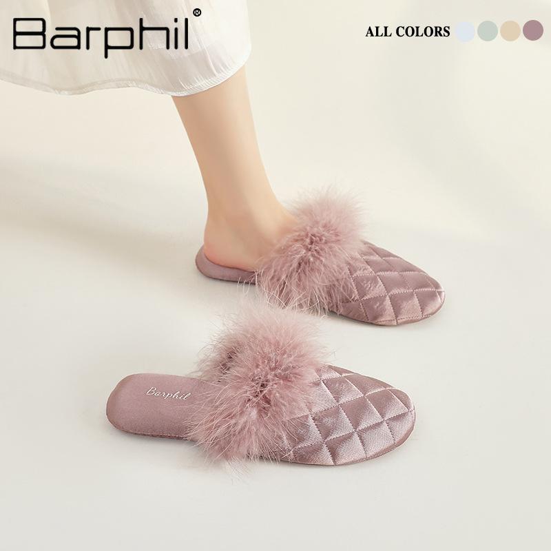 スリッパ レディース 豪華感 ルームシューズ 室内履き 静音 モコモコ スリッパ 秋冬 あったか かわいい おしゃれ 滑り止め 洗える 暖かい 新中式 ホームスリッパ 室内 自宅用 オフィス 部屋用(4.0)