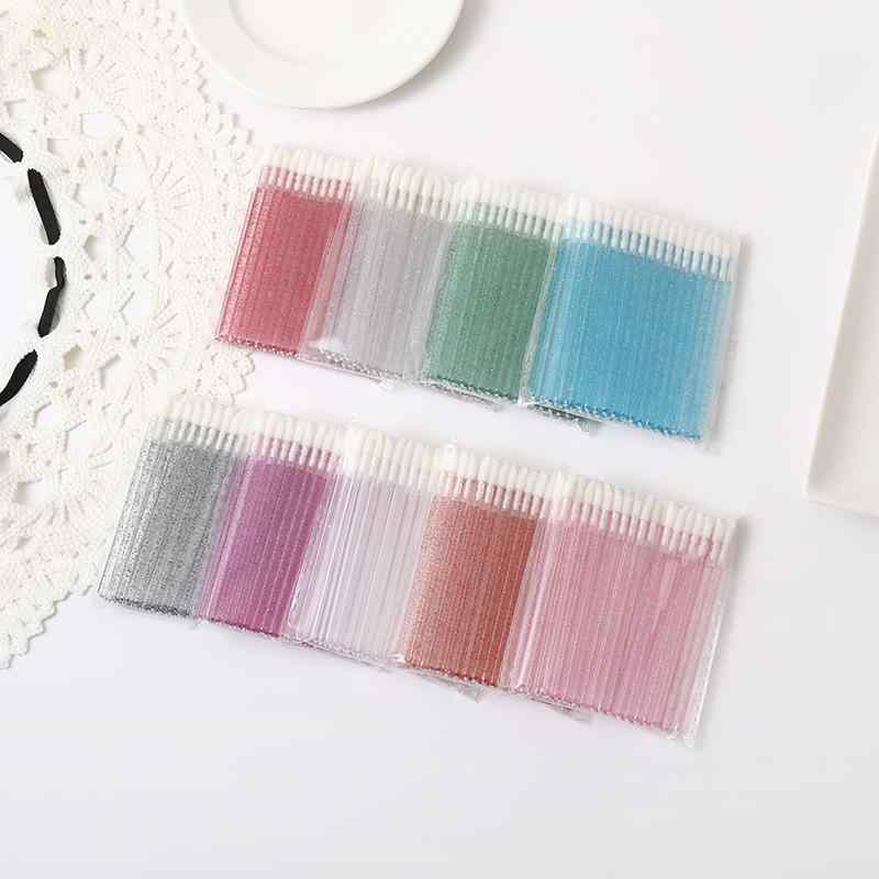 メイクブラシ 50本入り 携帯用 使い捨て リップブラシ クリスタル製 スティック 口紅 化粧ブラシ まつ毛 クリーニング ムースブラシ2