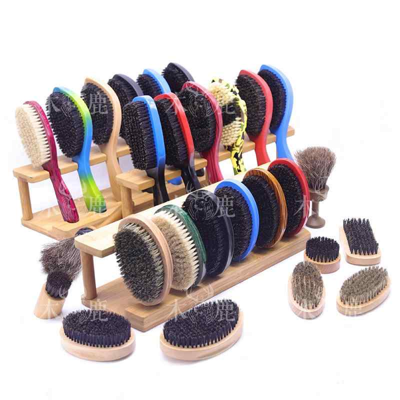 シェービングブラシ 男性用 ひげブラシ 携帯用 猪毛 メンズ 洗顔ブラシ 楕円 シェービングツール セット