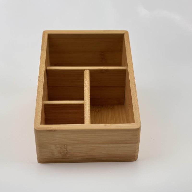 収納ケース 竹製 木製 デスク収納ボックス リモコンラック ペン立て 文房具 化粧ブラシ 小物入れ リビング 寝室 整理2