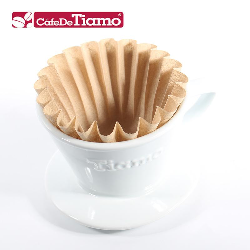 コーヒー フィルター Tiamo ケーキ型 ドリップ 濾紙 ウェーブ型