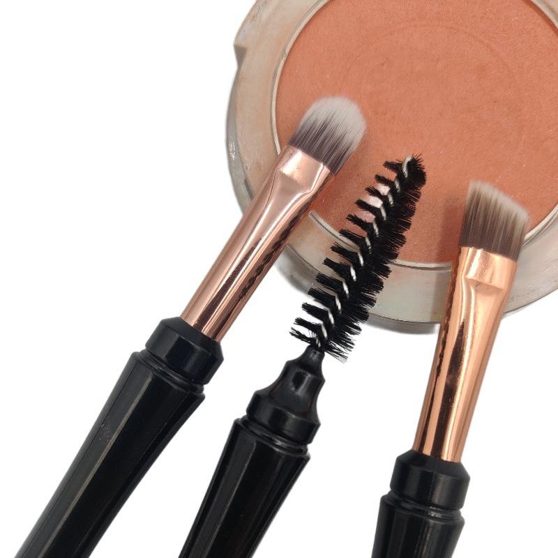 メイクブラシ アイシャドウブラシ 眉ブラシ リップブラシ アイライナーブラシ 目元化粧ブラシセット ミニ ポータブル スクリューブラシ ダブルヘッド