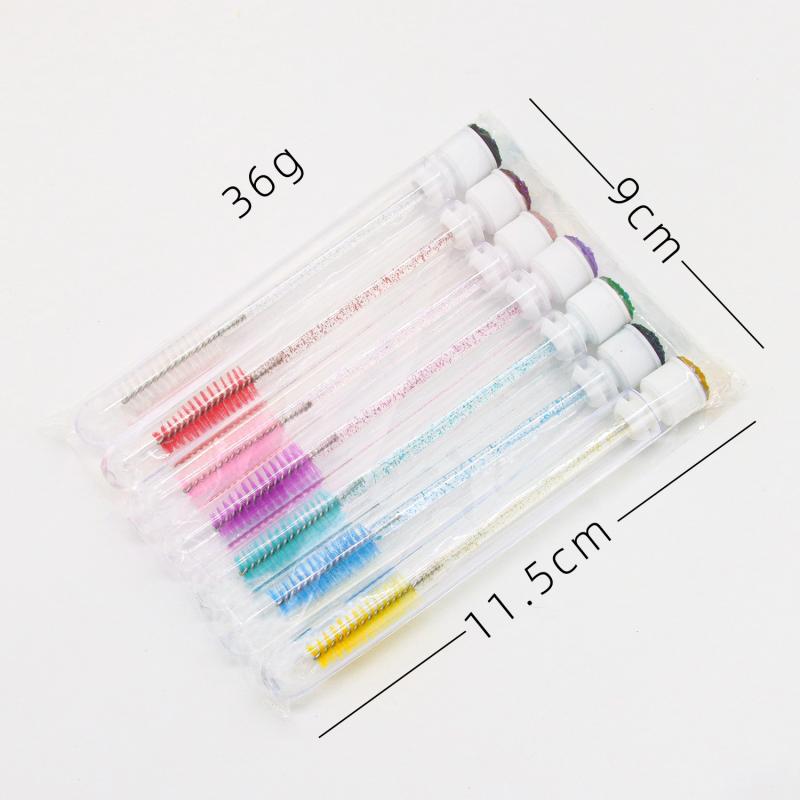 メイクブラシ まつげコーム 眉毛ブラシ 水晶ハンドル 化粧ブラシ カラフル メイク道具