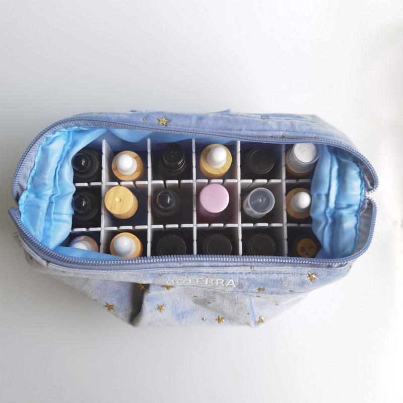 アロマオイル 収納ケース ベロア調 携帯用 15ml 精油 化粧品 収納 ハンドバッグ