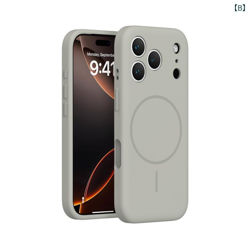 スマホケース iPhone17ProMax iPhone16 液体シリコン マグネット内蔵 カメラ保護 AIボタン2