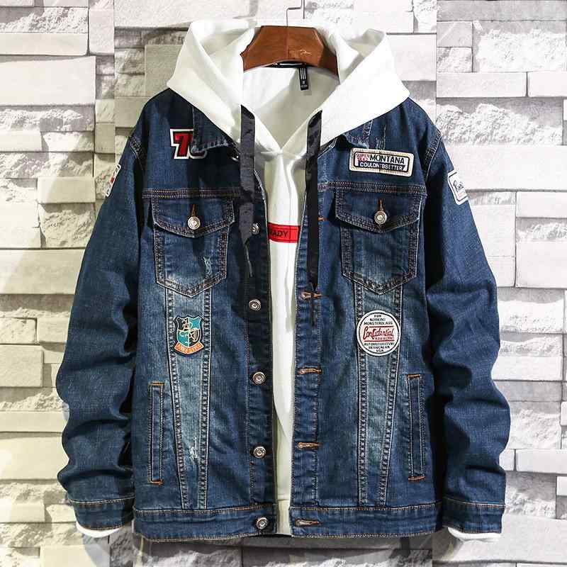 ジャケット 男性用 デニム 春秋 アウター 韓国 Gジャン ブルゾン ウォッシュ加工 ヴィンテージ風(4.0)