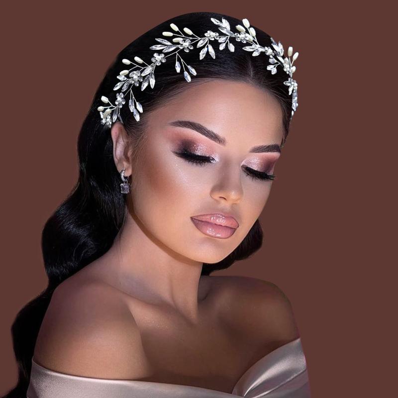 ヘアバンド レディース ブライダル 水晶 パール ヘアアクセサリー 髪飾り ウェディング ラインストーン 結婚式 パーティー ドレス アクセサリー