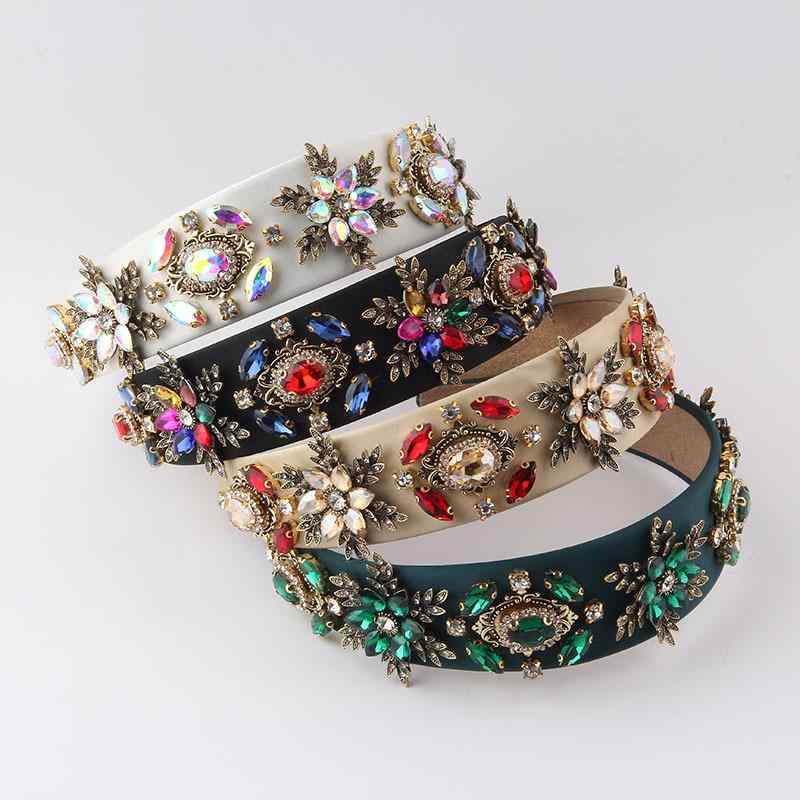 ヘアバンド レディース バロック調 満点ジルコニア キラキラ 髪飾り パーティー 舞台 イベント 撮影 普段使い おしゃれ かわいい