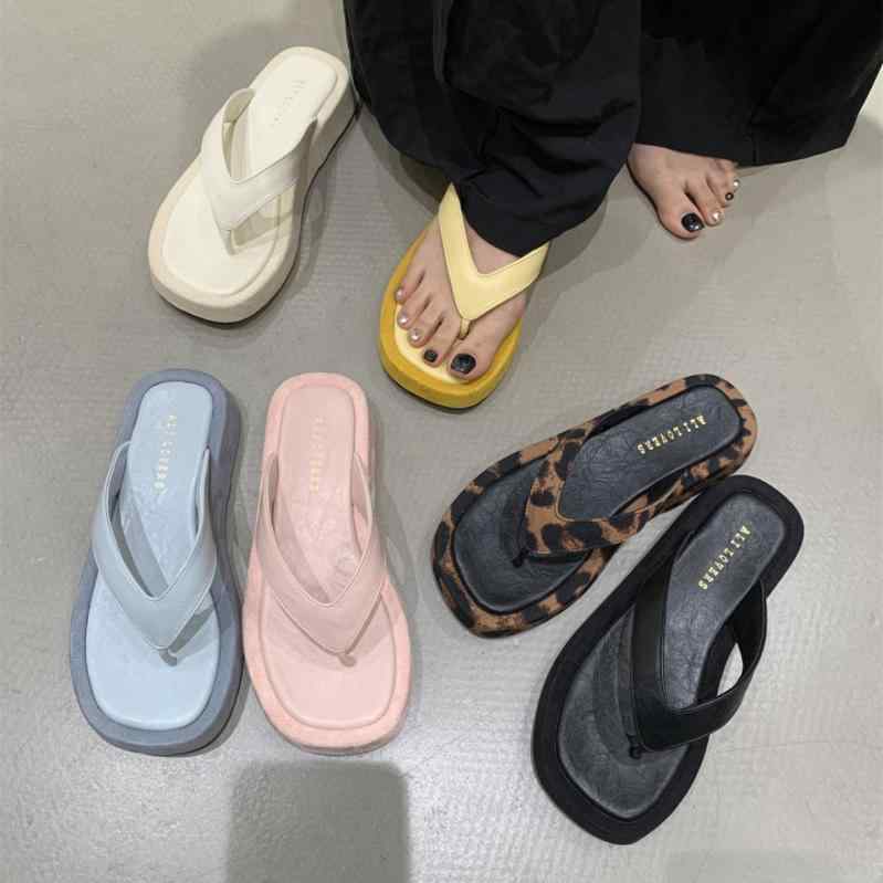 サンダル レディース ヒョウ柄 厚底 ビーチサンダル 仙女風 海辺 普段使い かわいい 外履き2