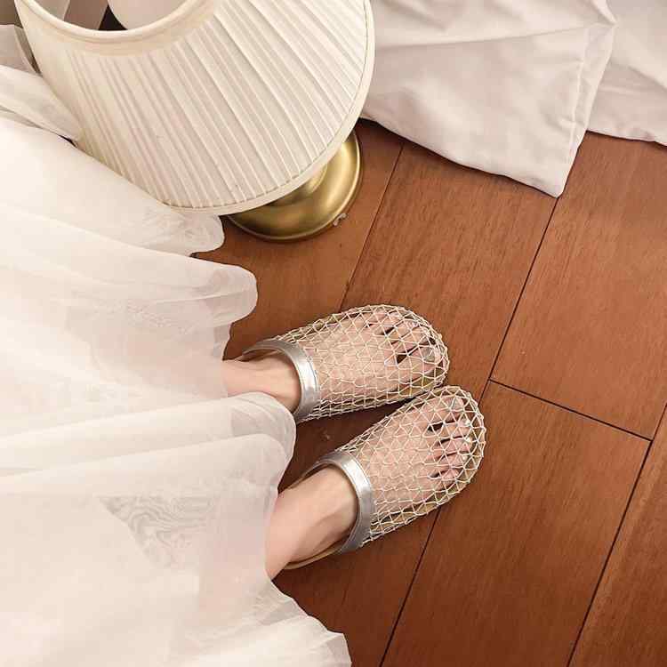 サンダル レディース 韓国風 ファッション 镂空 編み込み スリッパ 夏 ビーチサンダル カジュアル コン..