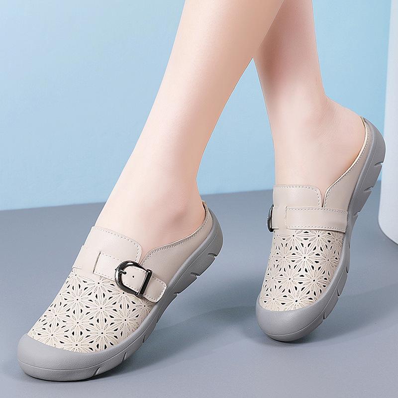 Ballet Shoes - サンダル レディース 婦人靴 靴 スリッパ 通気性 蒸れない 涼しい メッシュ 快適 履きやすい 歩きやすい フラット ローヒール ラウンドトゥ 普段使い カジュアル 旅行 ママ 母
