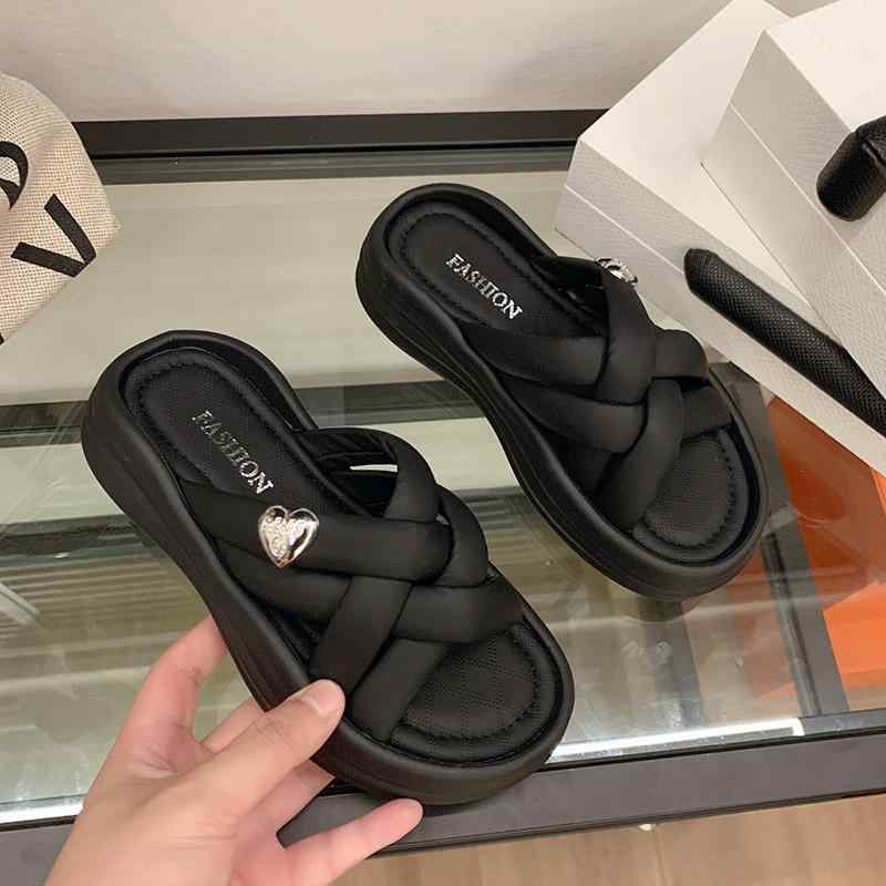 サンダル レディース 仙女風 一字 履きやすい 厚底 ローヒール かわいい フラット 普段使い スリッパ