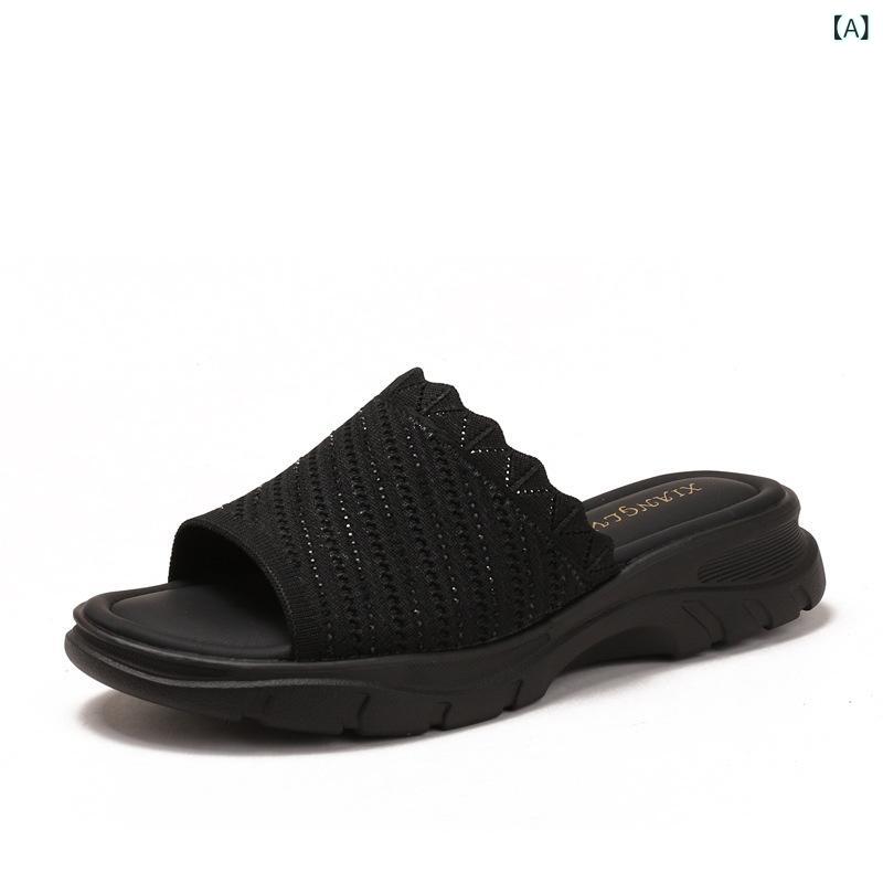 サンダル レディース 軽量 スリッパ 厚底 ビーチサンダル 履きやすい 疲れにくい 濡れてもOK 飛織素材 滑り止め 快適 カジュアル 普段使い