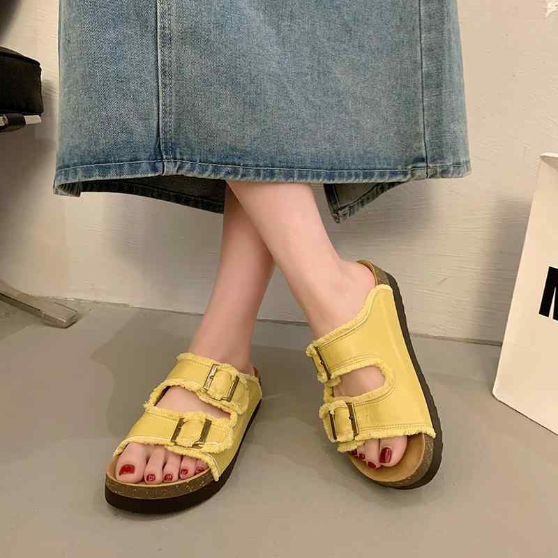 サンダル レディース 厚底 フラット 45cm ローヒール スリッパ ボヘミアン タッセル ビーチ リゾート ワンピース スカート カジュアル かわいい おしゃれ