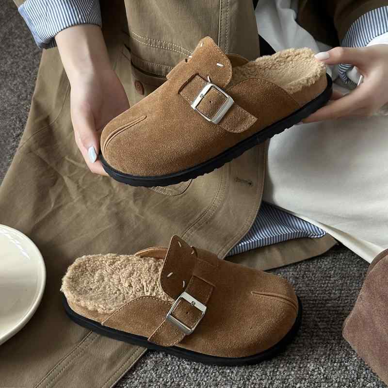 サンダル レディース 厚底 ファー ボア あったか 保温 外履き スリッパ ルームシューズ かわいい 秋冬