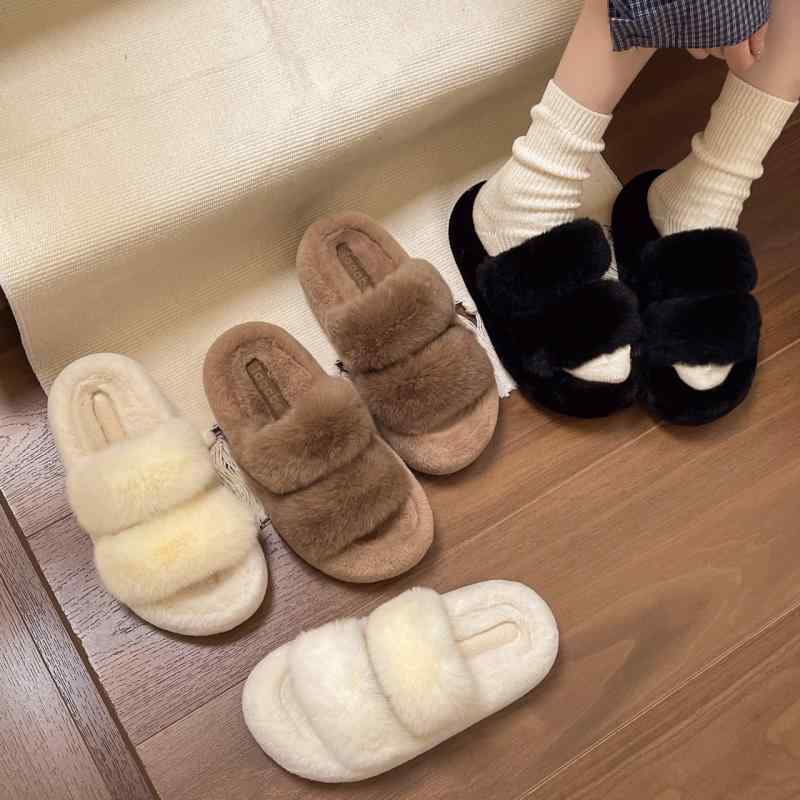 サンダル レディース 厚底 つっかけ 韓国 ファー 普段使い ルームシューズ かわいい おしゃれ