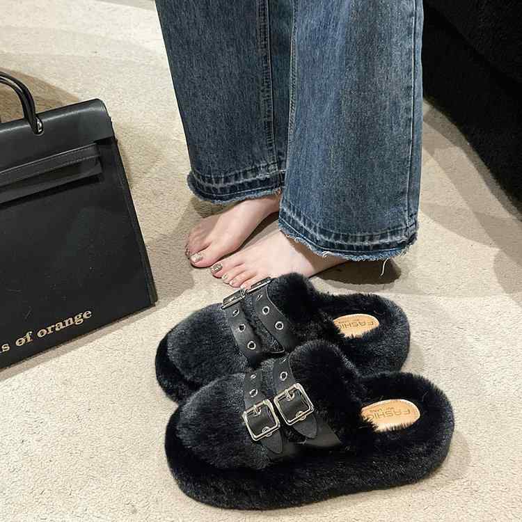サンダル レディース 秋冬 ファー サンダル 厚底 快適 履きやすい 外履き スリッパ 百搭 普段使い かわいい カジュアル