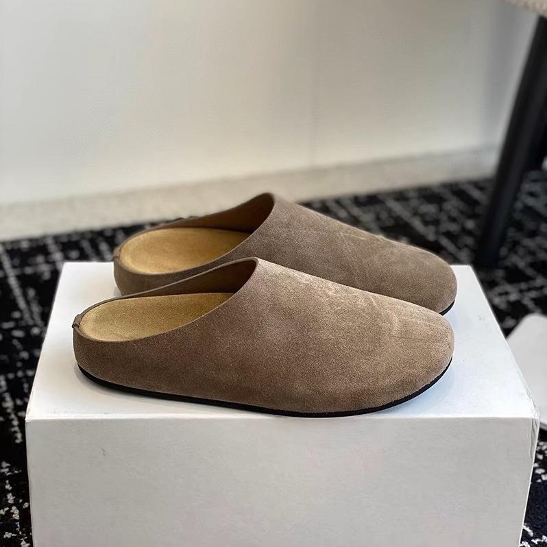 サンダル レディース 外履き フラット 革 厚底 スリッパ カジュアル ローヒール ラウンドトゥ 婦人靴 普段使い 春夏