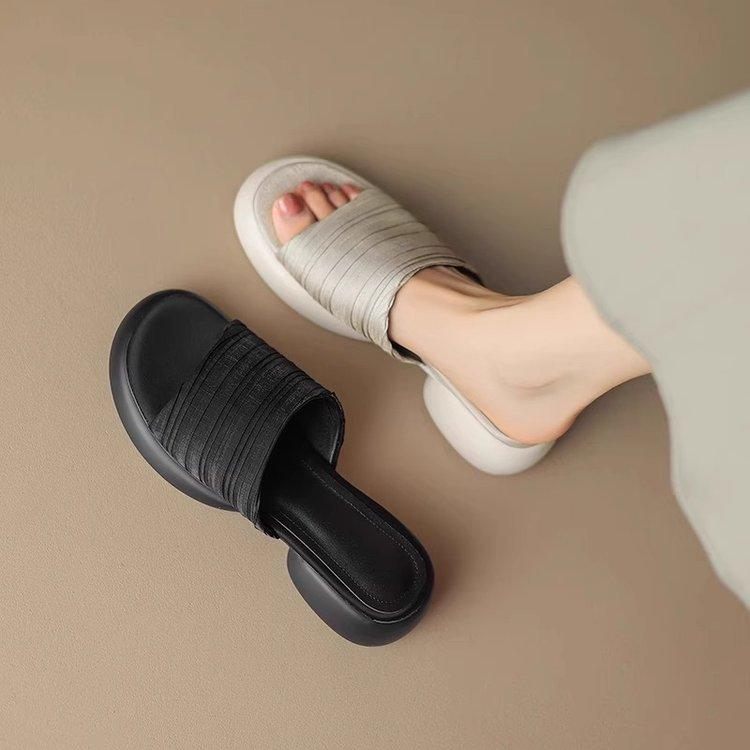 サンダル レディース 厚底 再生繊維 一文字 接触冷感 普段使い 疲れにくい スリッパ