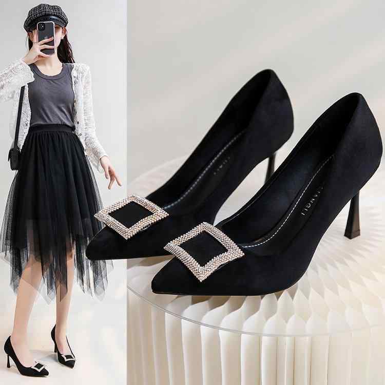 パンプス レディース 韓国 ポインテッドトゥ ピンヒール 仕事用 通勤 エレガント フェミニン きれいめ オフィス ベーシック