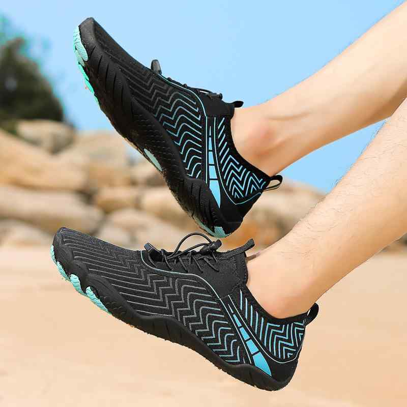 靴 レディース ストライプ トレッキングシューズ メンズ 5本指シューズ 登山靴 沢登り ウォーターシューズ 滑り止め 釣り2