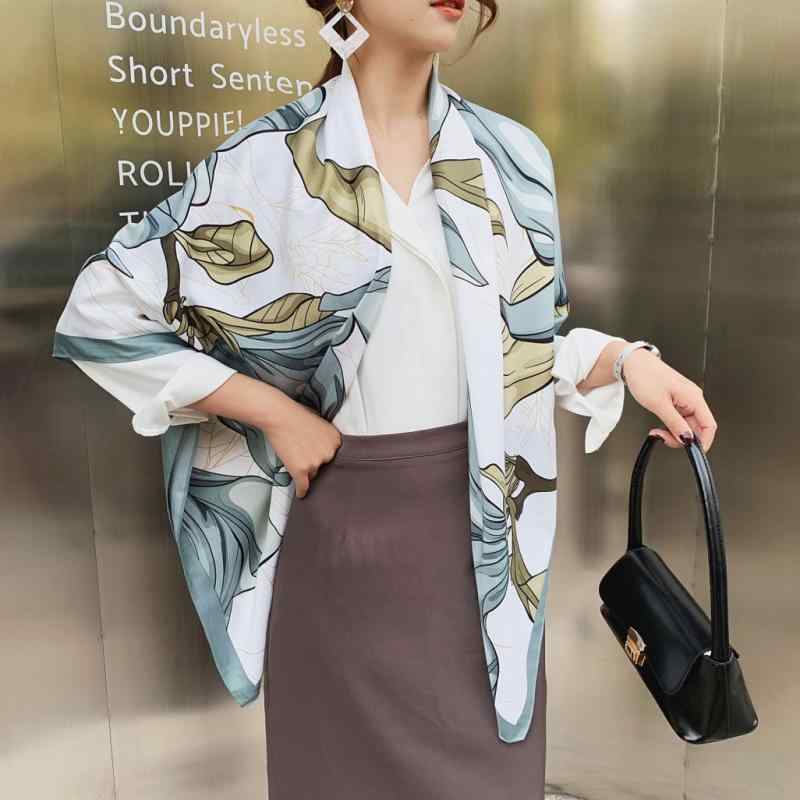 スカーフ レディース 豪華感 花柄 プリント 秋冬 保温 ショール ストール 130cm 大判 紫外線対策 UVカット カジュアル 百搭 かわいい エレガント