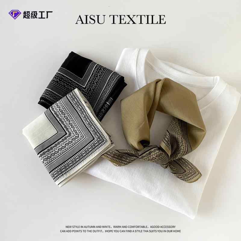 スカーフ レディース 小判 コットン リネン 白 黒 シンプル 真silk 接触冷感 UVカット ストール ヘアバンド