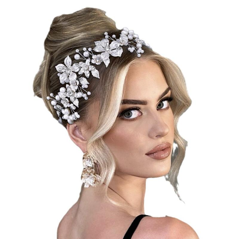 Clothing Accessories (Caps, Ties, Belts) - ヘアアクセサリー レディース ブライダル 合金 花柄 ラインストーン ヘッドドレス エレガント ウェディング パーティー 髪飾り 上品 ゴージャス