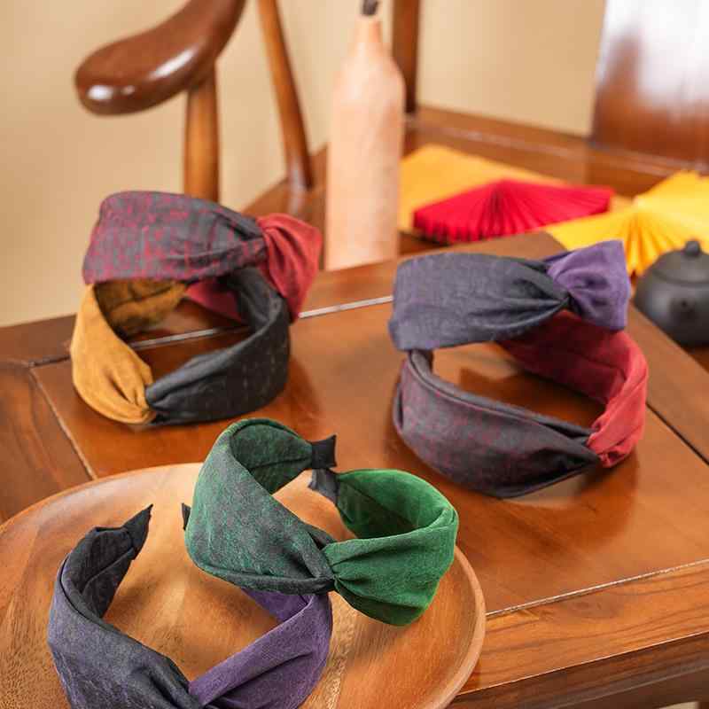 ヘアアクセサリー レディース ヘアバンド 髪飾り 幅広 カチューシャ ターバン ヘアフープ ヘッドバンド レトロ エスニック アジアン テイスト 着物 和装 浴衣 おしゃれ2