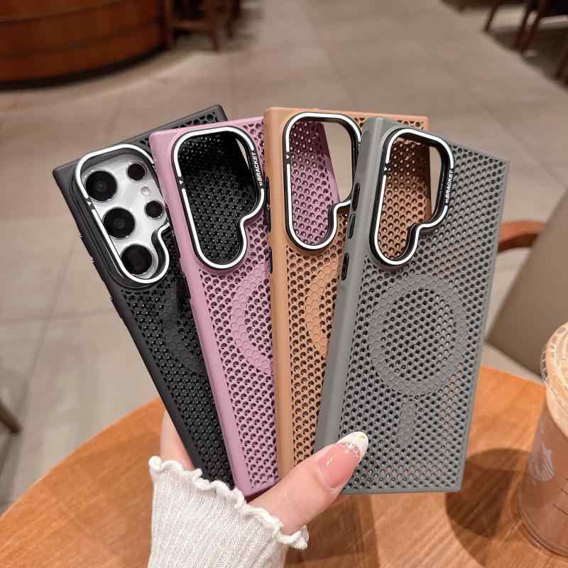 スマホケース Samsung S25 Ultra レンズ保護 磁気吸着 Samsung S24 ハニカム構造 冷却 S23 触感 ভালো 滑り止め