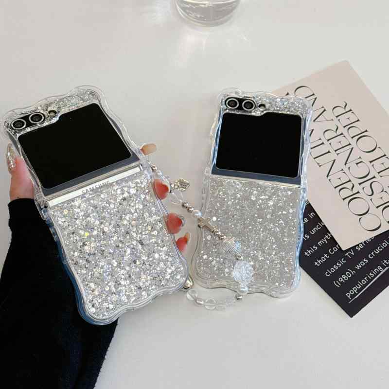 スマホケース Galaxy Z Flip7 Z Flip4 Z Flip5 Z Flip6 ケース カバー 保護 箔 キラキラ2