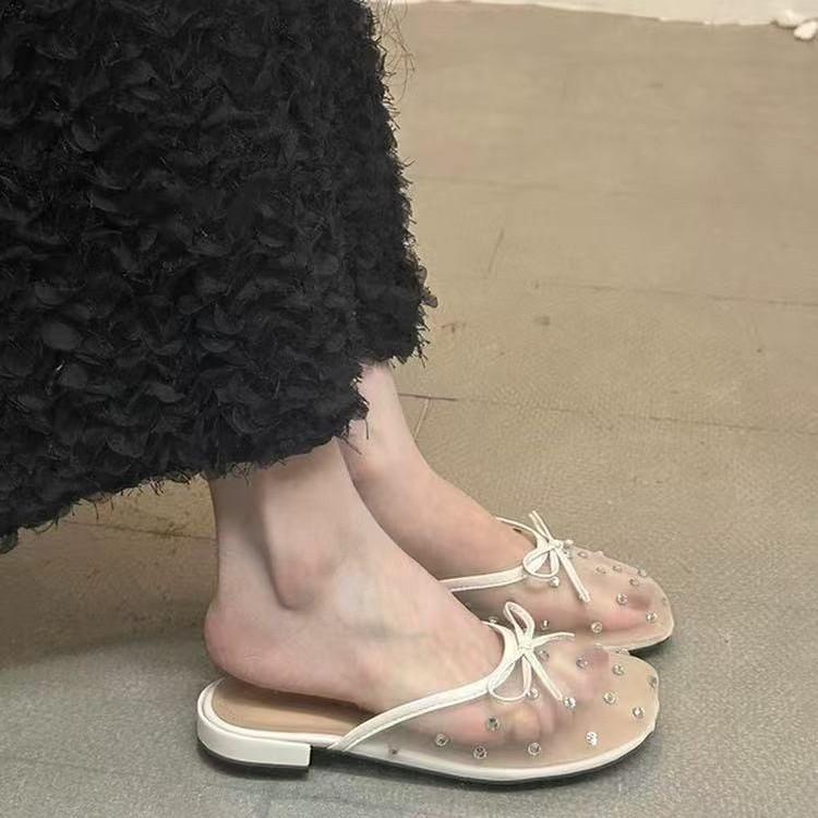 サンダル レディース バレエシューズ フラット ぺたんこ 蝶結び ミュール スリッパ 外履き 普段使い かわいい おしゃれ