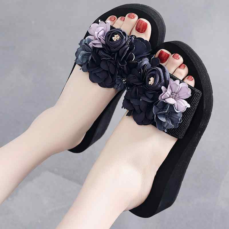 サンダル レディース 夏 ビーチサンダル 厚底 スリッパ 歩きやすい 滑り止め 海 砂浜 スイート かわいい(4.0)