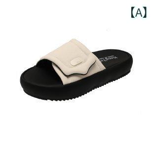 サンダル レディース 靴 フラット 面ファスナー 留め スカート 合わせ 普段使い カジュアル ビーチ サンダル