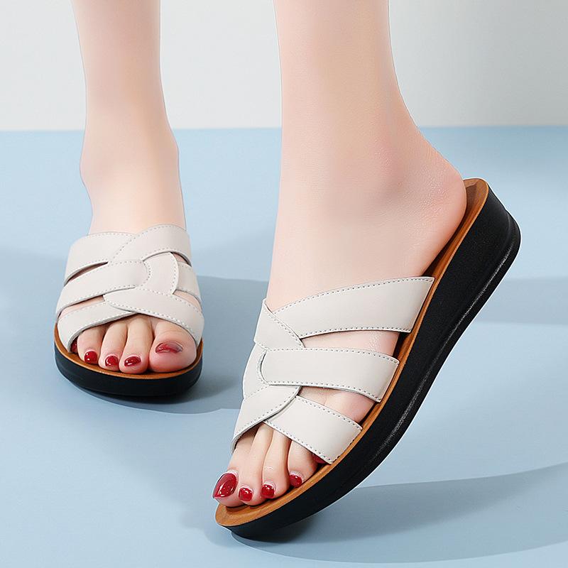 サンダル レディース 滑り止め フラット ローヒール 外履き 大きいサイズ 婦人靴 ママ スリッパ 普段使い かわいい 軽量 歩きやすい