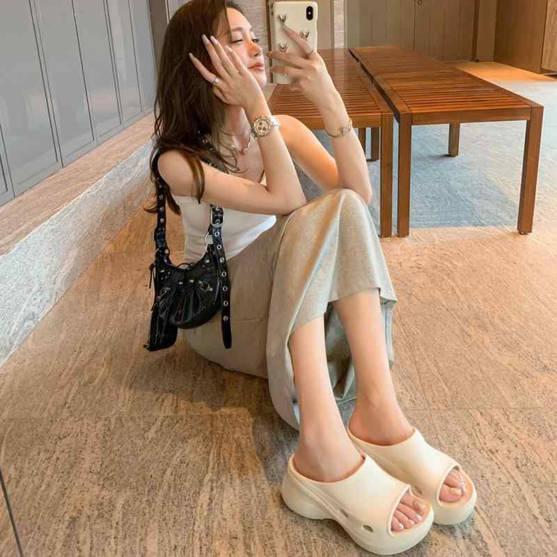 サンダル レディース 厚底 ビーチサンダル スリッパ 坡跟 履きやすい 歩きやすい 滑り止め クッション性 普段使い