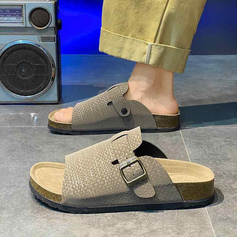 サンダル 男性用 滑り止め 軟木 勃肯 ビルケンシュトック風 サンダル アウトドア レジャー スリッパ クロスボーダー フラットサンダル 普段使い