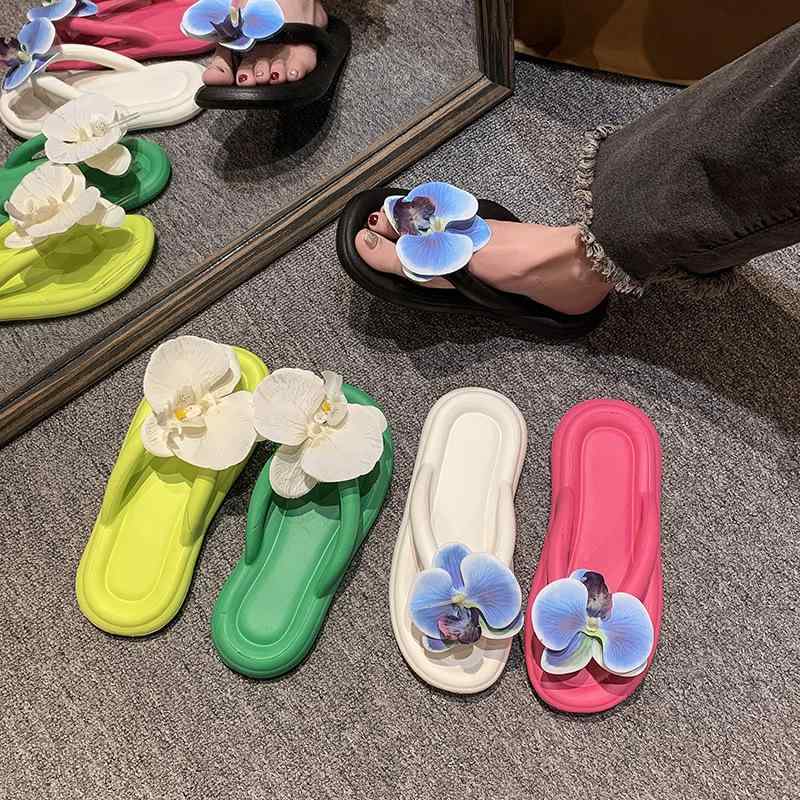 サンダル レディース 厚底 ビーチサンダル 履き心地 柔らかい 衝撃吸収 滑り止め 蝶モチーフ かわいい カジュアル リゾート 春夏2